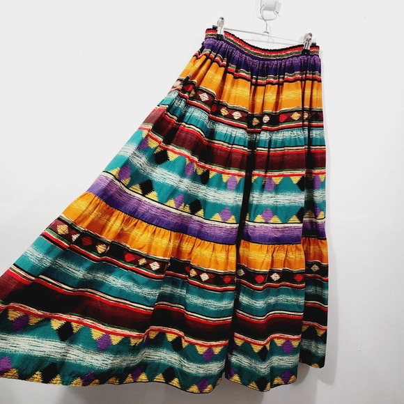 Vintage Roughrider Maxi Skirt Set Aztec Western Wear USA 90s M/L - Picture 12 of 16